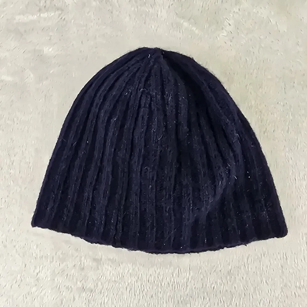 Polo Ralph Lauren Wool Blend Knit Ribbed Kids Baby Beanie Hat Navy Blue Pony
